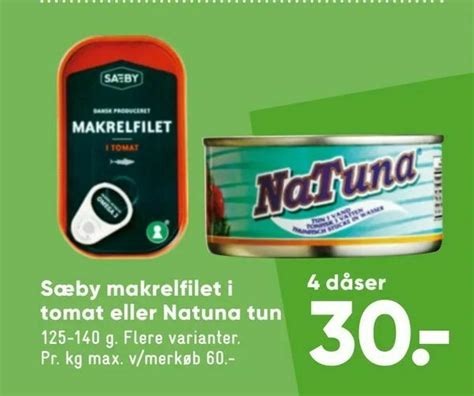 S By Makrelfilet I Tomat Eller Natuna Tun Tilbud Hos Bilka