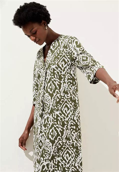 Jual Marks Spencer Linen Rich Printed V Neck Tunic Original 2024