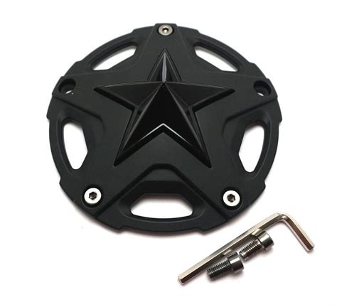 Kmc Xd Series Matte Black Gloss Black Star Wheel Center Hub Cap Lug