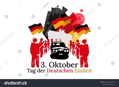 Translation October German Unity Day Stock Vector Royalty Free