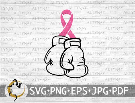 Breast Cancer Boxing Gloves Ribbon Svg Breast Cancer Awareness Svg