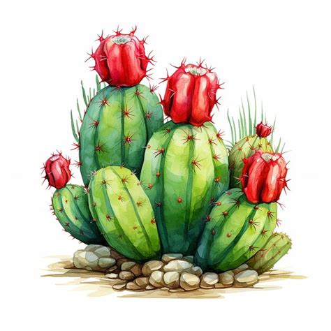 A watercolor vector drawing of cactus | Premium AI-generated image