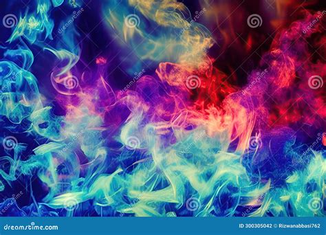 Color Smoke Abstract Background Cold Hot Ice Fire Flame Defocused Blue