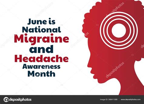 June Is National Migraine And Headache Awareness Month Holiday Concept