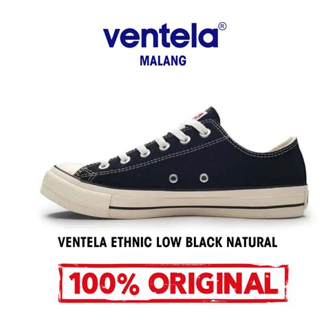 Jual Sepatu Ventela Ethnic Low Black Natural Original Sepatu