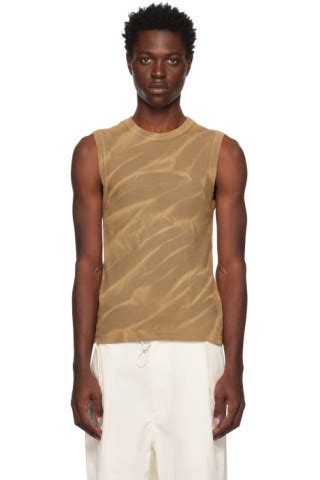 Khaki Crinkle Sunfade Tank Top By Dion Lee On Sale