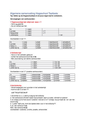 Diagnostische Toets Werkwoordspelling En Basisspelling Vragen