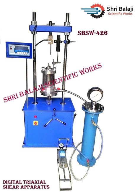 Blue Mild Steel Digital Triaxial Shear Test Apparatus For Laboratory