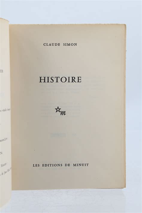 Histoire Von SIMON Claude Couverture Souple 1977 Librairie Le Feu