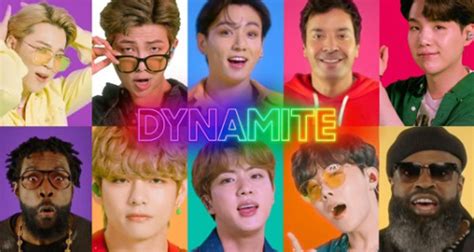 BTS Perform Dynamite With Jimmy Fallon The Roots On The Tonight