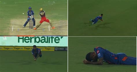 LSG Vs RCB Watch Krishnappa Gowtham Takes A Superb Diving Catch After