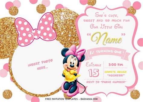 Minnie Mouse Birthday Invitation Template