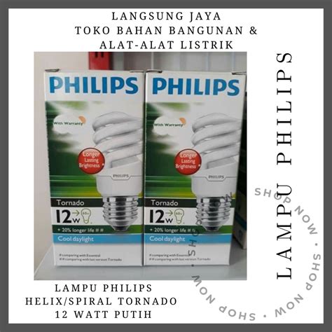 Jual Lampu Philips Helix Spiral Tornado 12 Watt Putih Shopee Indonesia