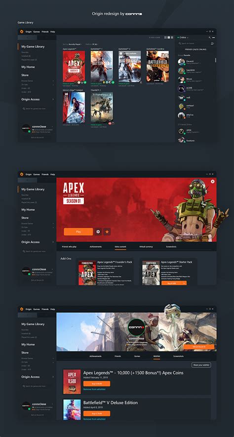 Origin Client Redesign Behance