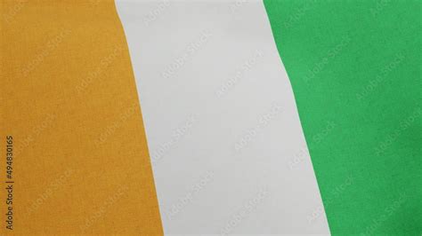 National Flag Of Ivory Coast Waving Original Size And Colors 3D Render