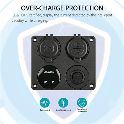 Linkstyle 4 In 1 Charger Socket Panel 12V 4 2A Dual USB Charger Socket