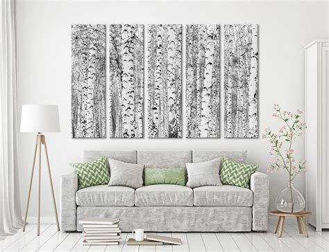 Birch Forest Wall Art Forest Canvas Forest Poster Forest Print Etsy
