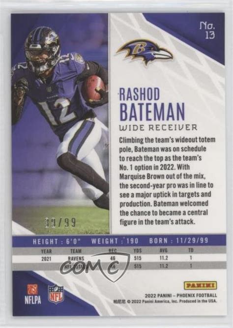 2022 Panini Phoenix Orange 13 Rashod Bateman 99 For Sale Online EBay