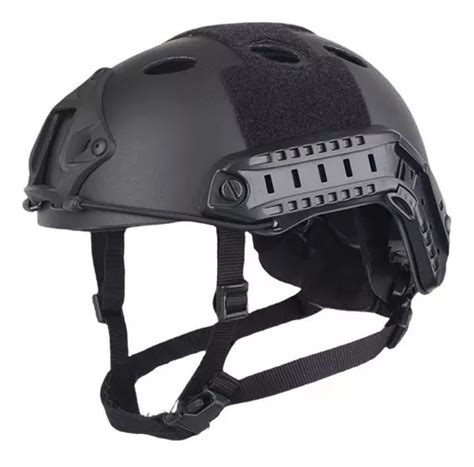 Capacete Tatico Emerson Cor Preto Airsoft Paintball Escorrega O