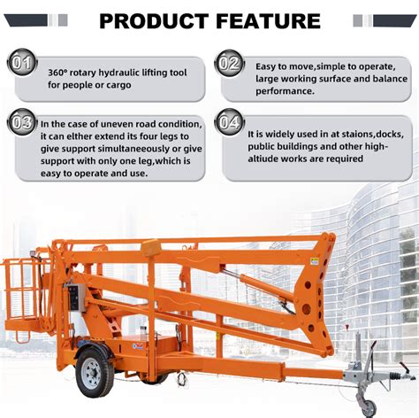 20m Towable Electric Articulated Boom Lift Cherry Picker Aerial Work