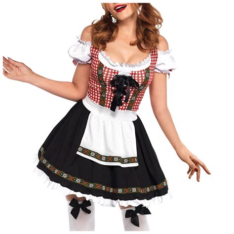 American Trendy Outfits Roleplay 2024 Halloween Womens Strap Oktoberfest Dress