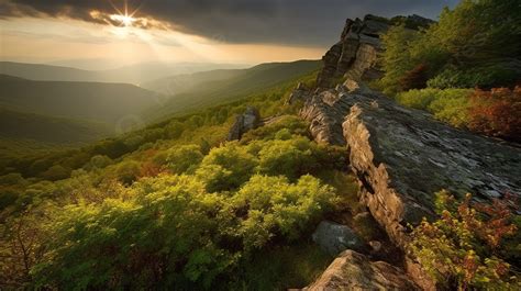 Sunrise In The Blue Ridge Mountains Background Appalachian Plateau