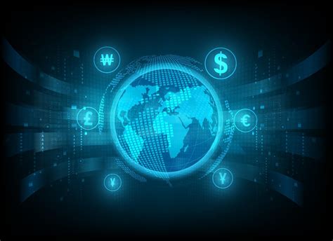 Currency Exchange Technology On Blue Background 2151452 Vector Art At