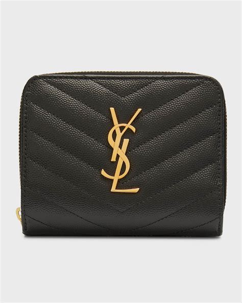 Saint Laurent Ysl Quilted Bifold Compact Wallet Neiman Marcus