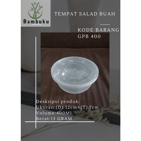 Jual Thinwall Tempat Salad Buah Ml Tempat Makan Bulat Ml Gpb