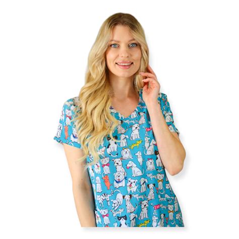 Scrubs Bluza Medyczna Soft Stretch CDH Pieski I Kotki Sklep Z