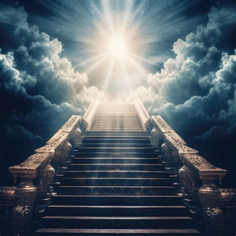 Premium Photo Stairs To Heaven Stairway To Paradise Ladder To Sky And