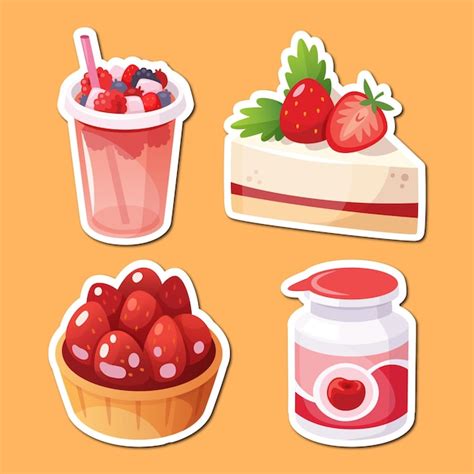 Premium Vector Premium Vector Of Fast Foods Sticker Set Tasty Foods