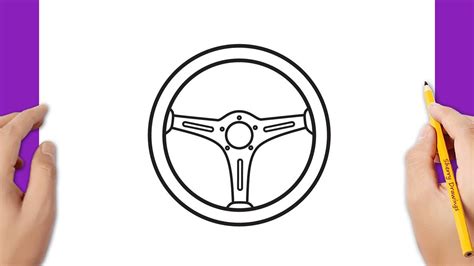 How To Draw A Steering Wheel Step By Step YouTube