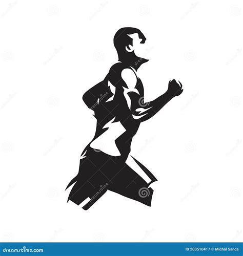 Run Logo Running Man Abstract Isolated Vector Silhouette Stock Vector