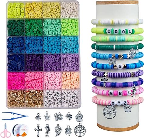 Lynnmos Clay Beads 4800 Pcs Bracelet Making Kit 20 Colors Polymer