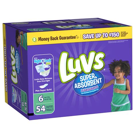 Luvs Super Absorbent Leakguards Newborn Diapers Size 6 54 Count