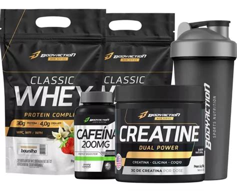 Kit X Whey Protein G Creatina Cafe Na Coqueteleira Sabor