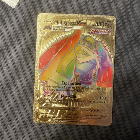 Rainbow Metagross VMAX Rapid Strike Gold Foil Pokemon Card Values MAVIN