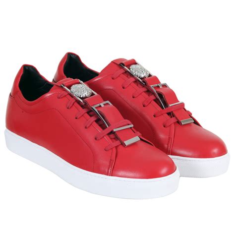 Silver Buckle Featured Versace Red Trainers At Togged