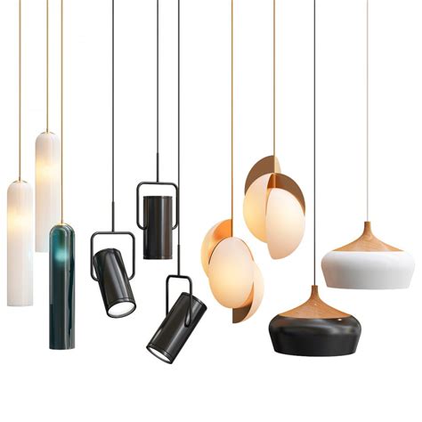 Collection Of Pendant Lights 11 3d Model For Vray