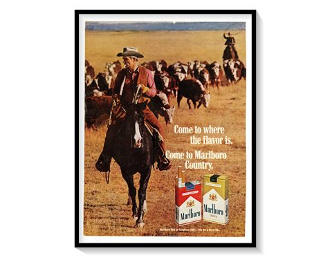 Marlboro Cigarettes Print Ad Vintage 1969 Cowboys 60s Etsy