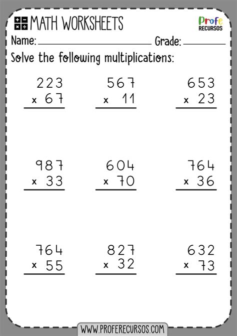 Free Printbale Multiplications Sheets