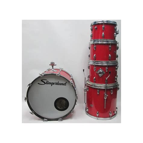 Vintage Slingerland 1970s 5 Piece Red Kit Drum Kit Red Musicians Friend