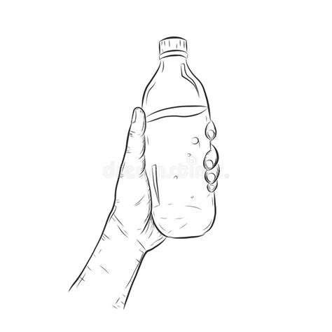 Human Hand Holding Bottle Of Water Stock Illustration Illustration Of