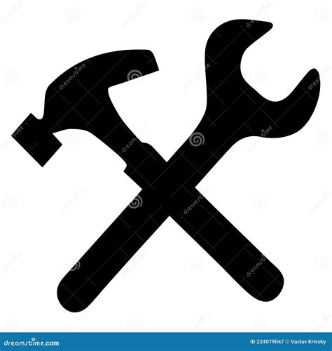 Wrench And Hammer Vector Icon Handyman Symbol Stock Vector