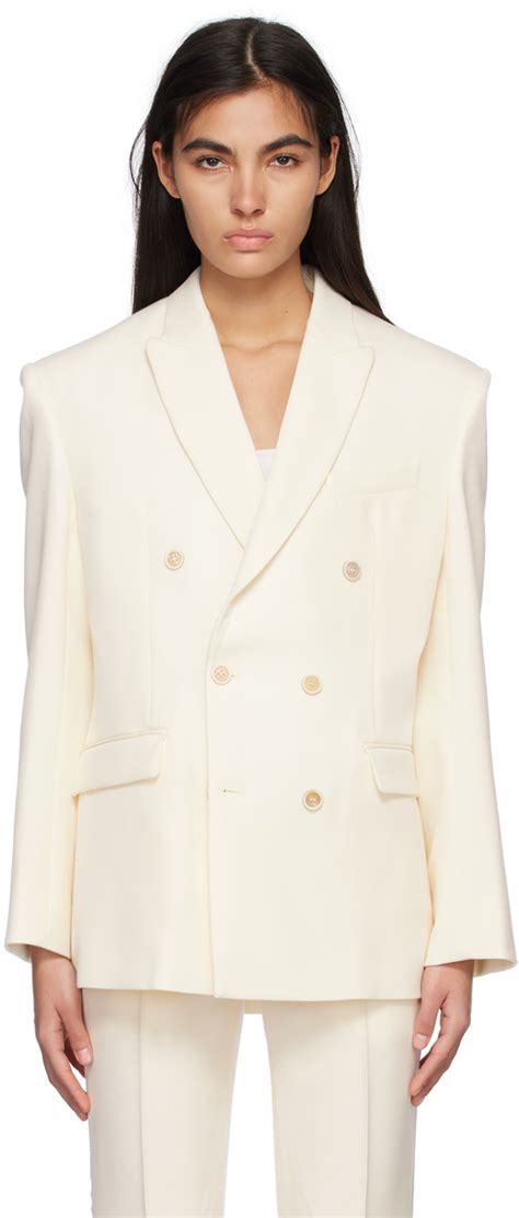 WARDROBE NYC Off White Double Breasted Blazer SSENSE Canada