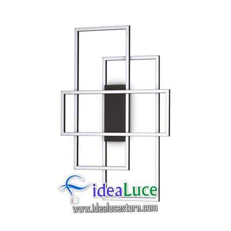 Plafoniera Ideal Lux Frame Pl Rettangolo Nero Idealucestore