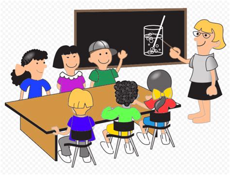 Clipart Cartoon Teacher And Students Image PNG Citypng