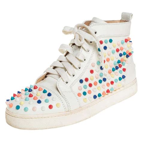 Christian Louboutin White Spike Sneakers 5 For Sale On 1stdibs White Spike Louboutin White