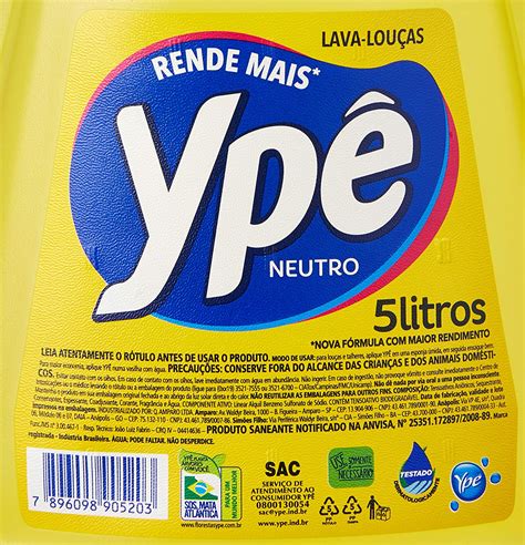 Detergente Ype Neutro Gl L Fibrilar Distribuidora De Produtos De